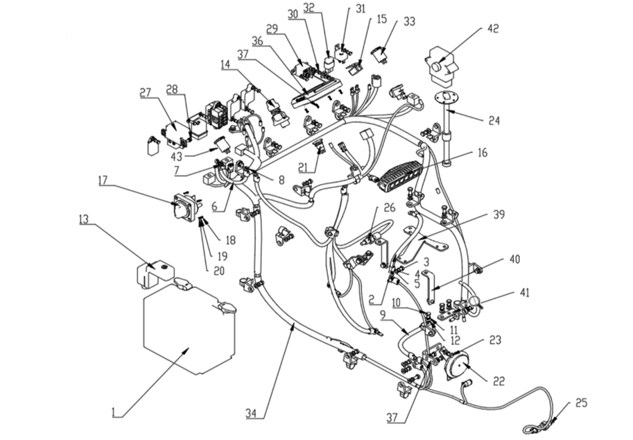 Electrical exploded parts diagram